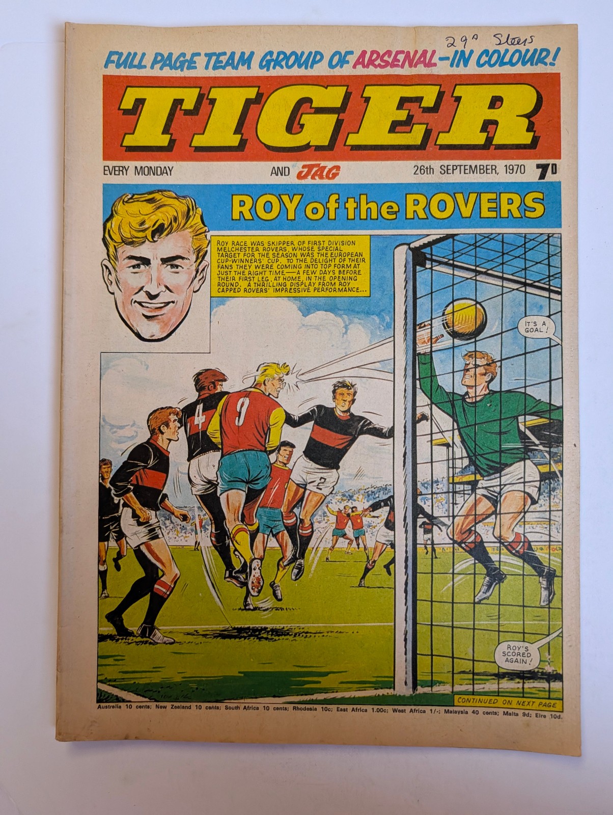 Tiger and Jag Comic 26th September 1970, IPC Magazines Ltd.