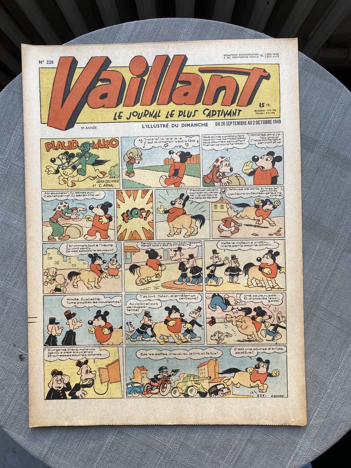 Vaillant Il Giornale Più Coinvolgente N°228 1949 Buone Condizioni