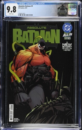 Absolute Batman #9 CGC 9.8 Cover A First Print - Custom Label!