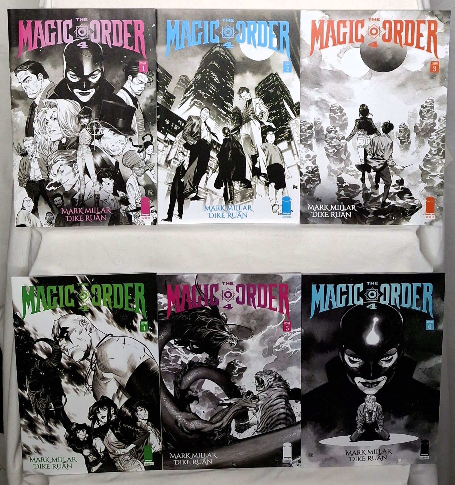 The MAGIC ORDER 4 #1 - 6 | Dike Ruan B&W Variant Cover Set B | Millarworld