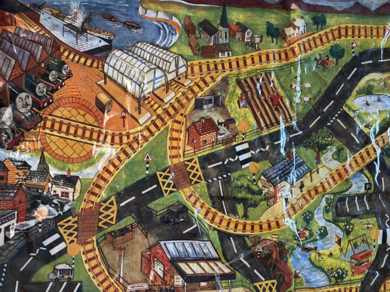 Thomas Il Carro Armato Motore E Amici Tappetino da Gioco Vintage in Gomma (1984)