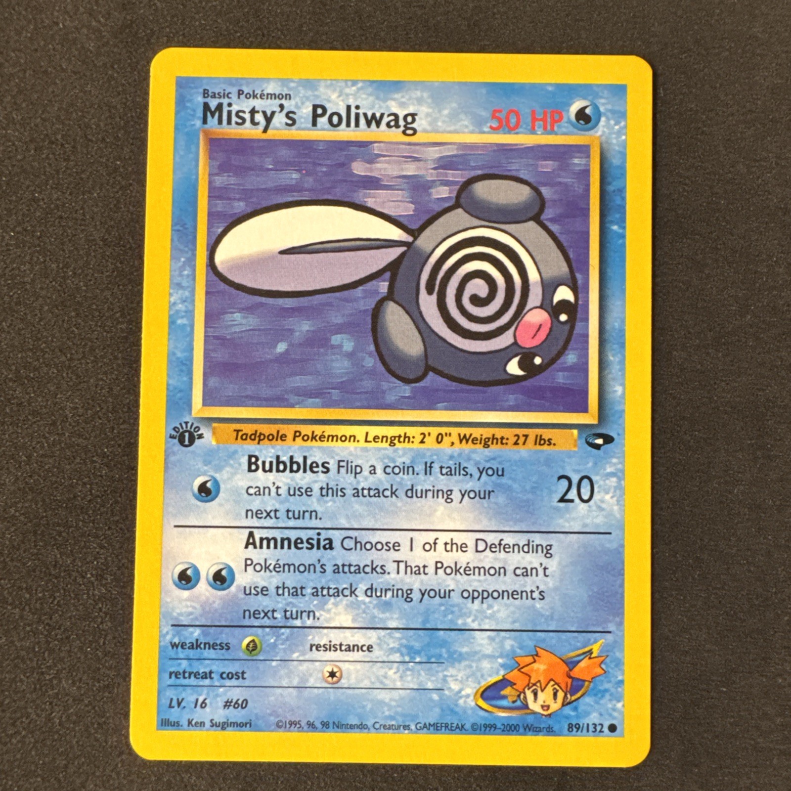Misty's Poliwag 89/132 Sfida Palestra Regolare 1° Edizione Pokemon MJ