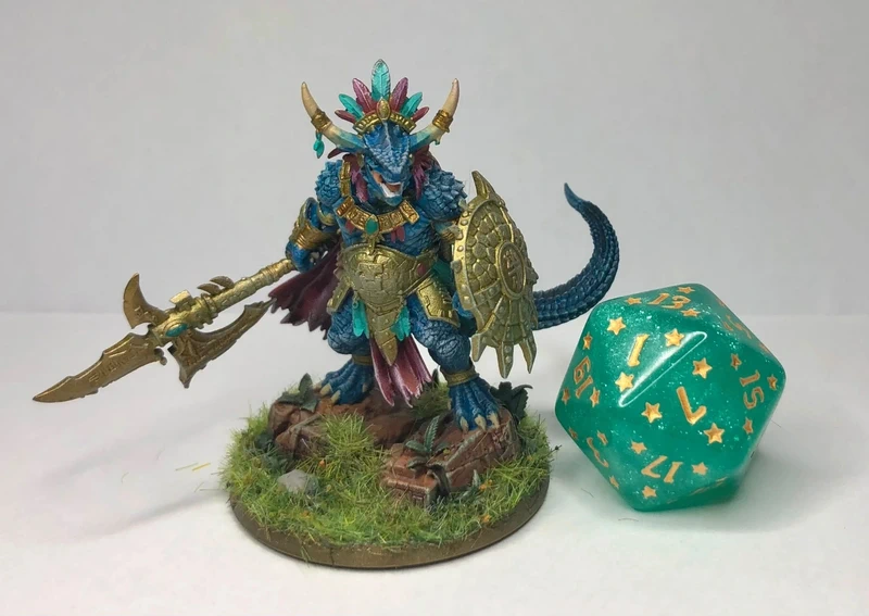 Miniatura Guerriero Dragonide dipinta a mano – Resina 3D – Fantasy GDR D&D