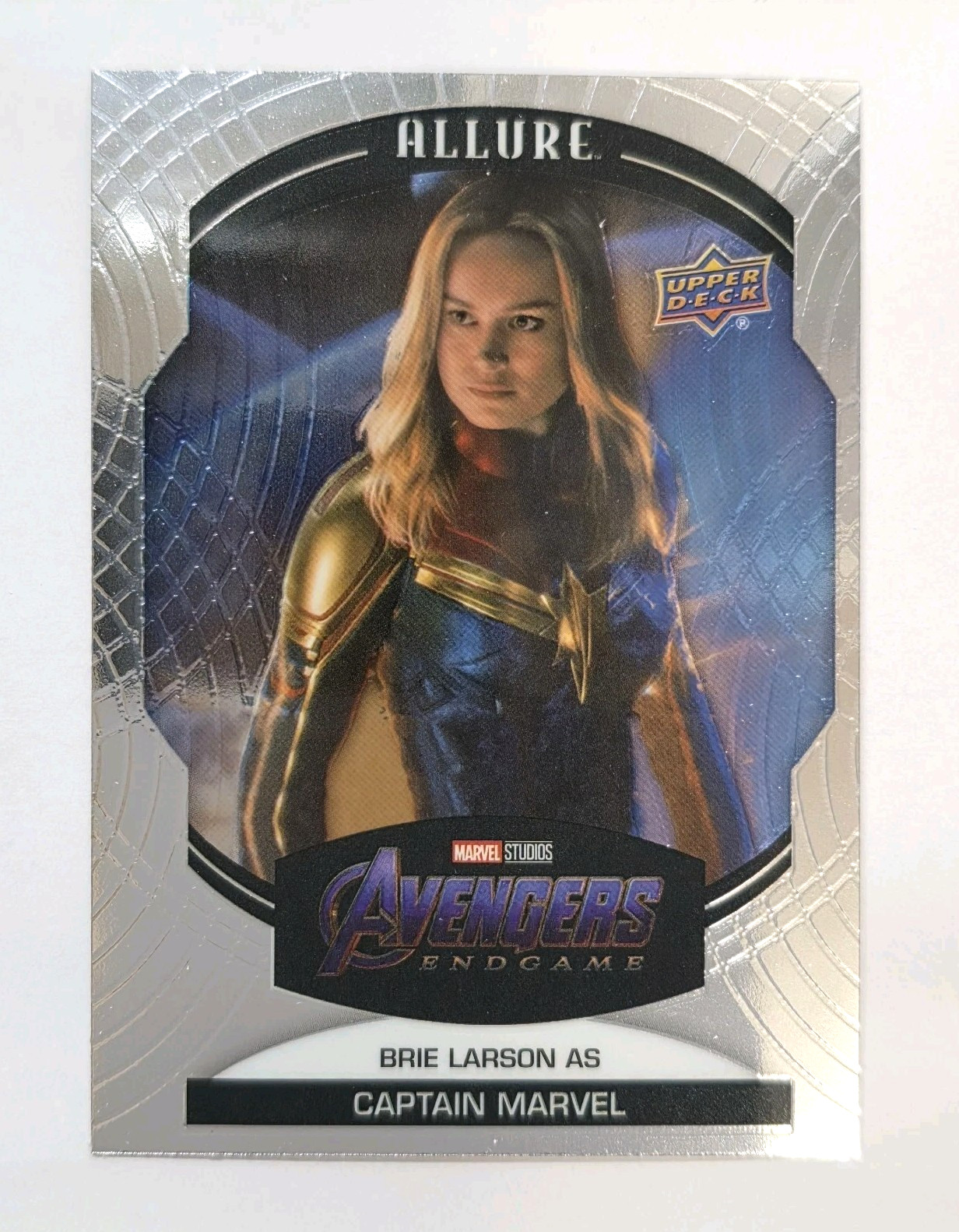 Brie Larson nei panni di Captain Marvel #99 2022 Upper Deck Allure Marvel Studios Endgame