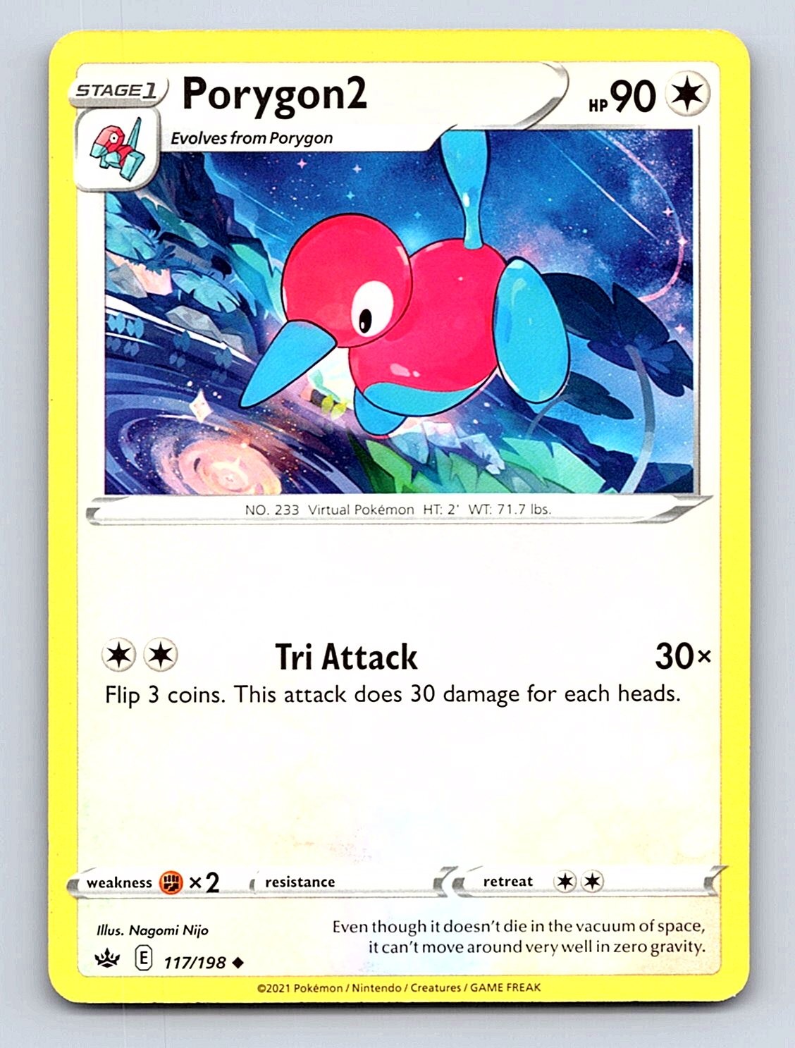 Porygon2 117/198 Pokemon Regno Ghiacciante Non Comune Quasi Nuovo