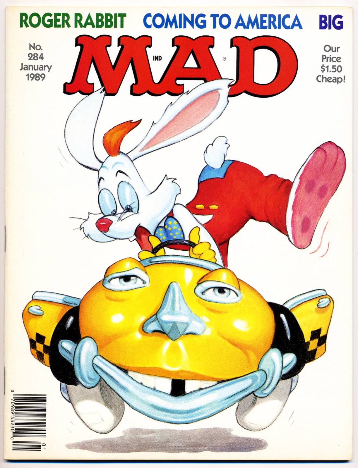 Mad #284 VG/F, Fold-in is NOT folded, EC Comics Magazine 1989 Stock Image