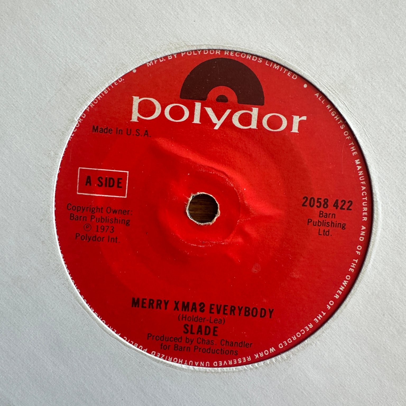 Slade – Merry Xmas Everybody 7" Single Record 1973 Polydor Pop Rock 45 RPM