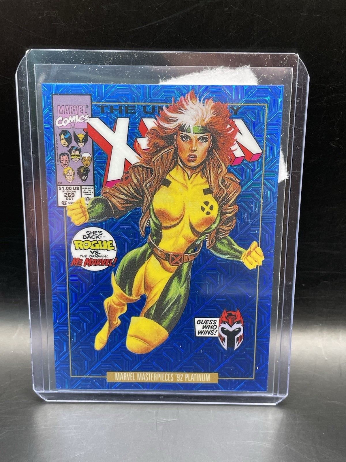 2024 Marvel Masterpieces '92 Platinum BLUE TRAXX VARIANT COVERS #79-V Rogue