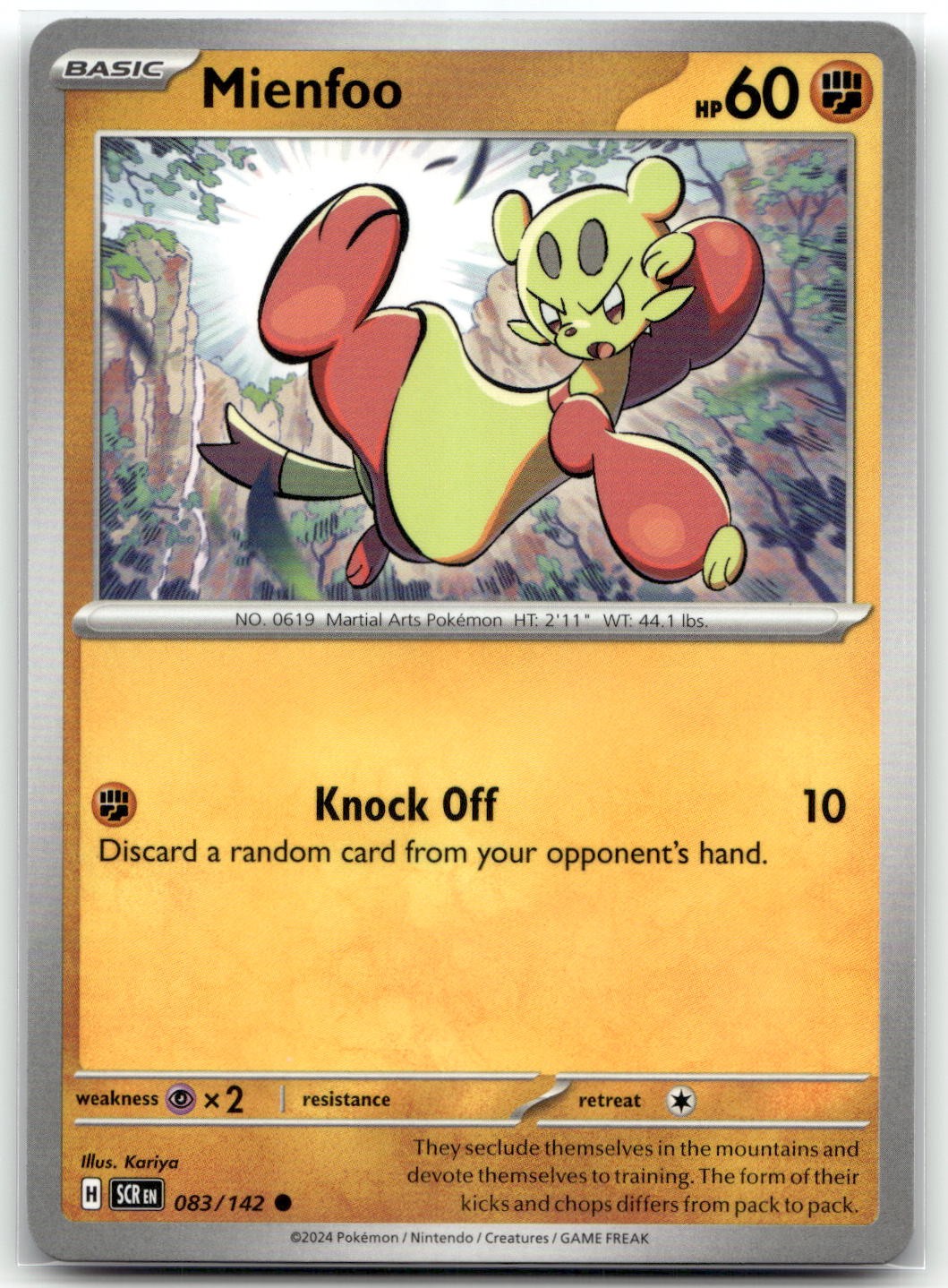 Mienfoo 083/142 SV07: Corona Stellare Pokemon Comune TCG NM