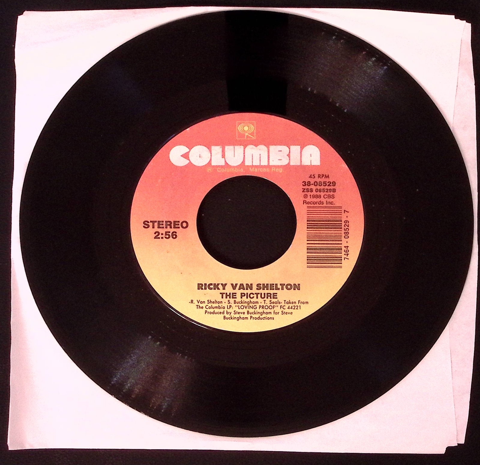 RICKY VAN SHELTON THE PICTURE/FROM A JACK TO A KING COLUMBIA VINYL 45 VG 35-5
