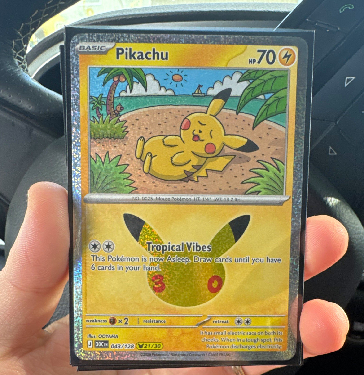Pikachu 30th anniversary 043/128 Paldea Evolved Holo Common