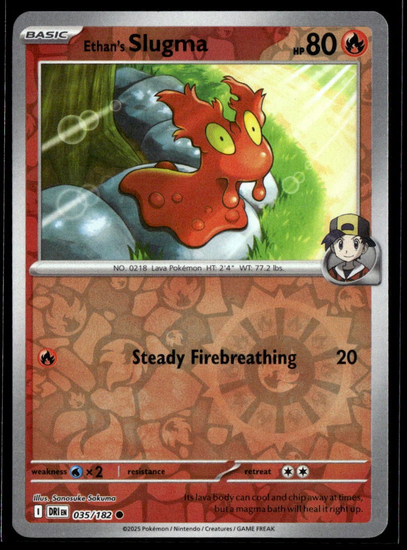 Ethan's Slugma 035/182 Rivali Destinati Comuni Pokemon Reverse Holo Near Mint