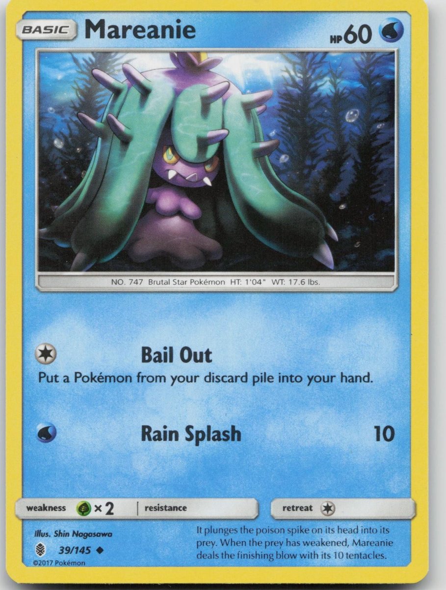 Mareanie 39/145 Pokemon Guardiani Non Comuni Risorgenti Giocato Leggermente