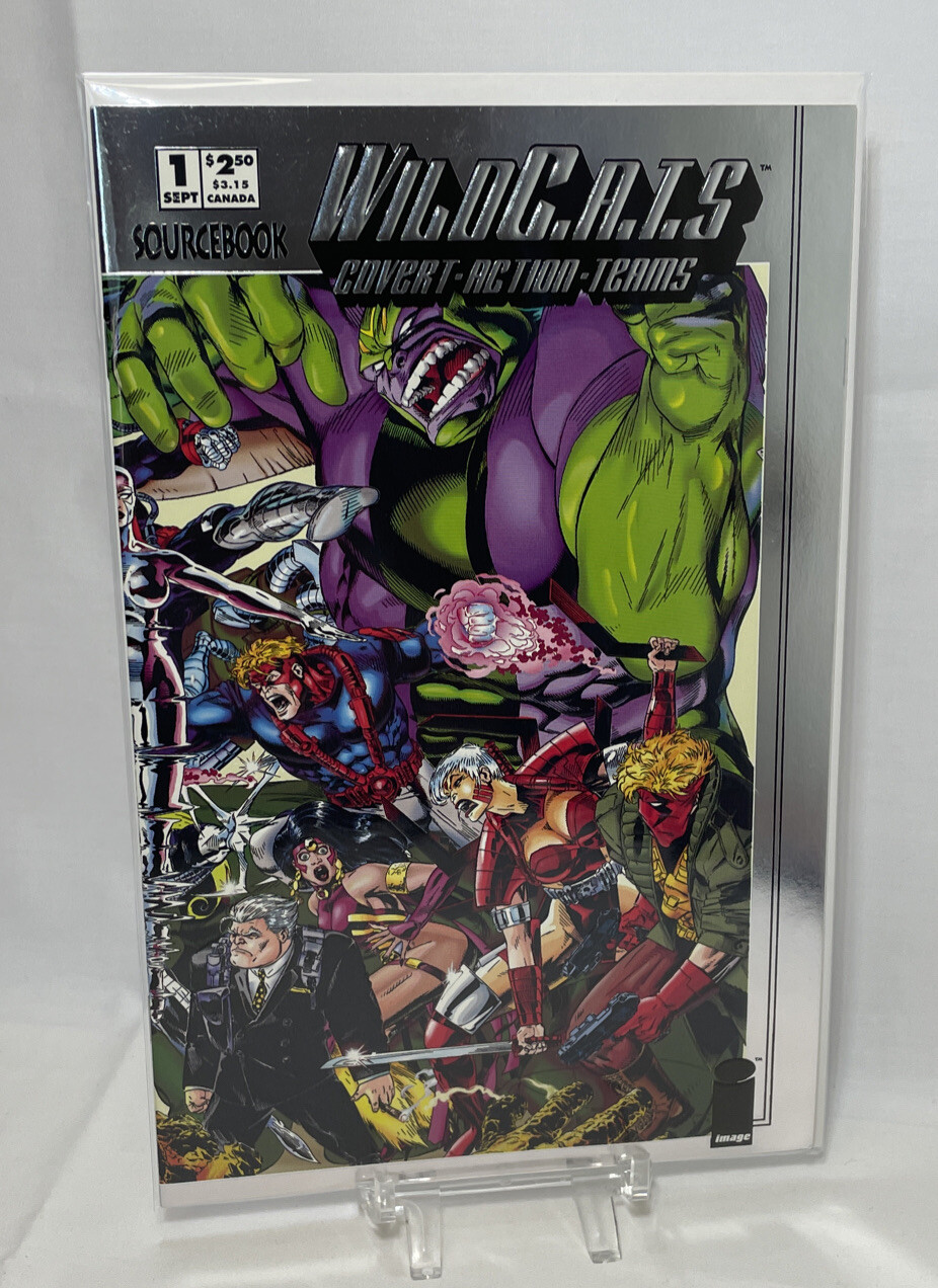 WildC.A.T.S. Sourcebook 1 settembre 93 copertina in rilievo pellicola immagine fumetti 1° Stampa