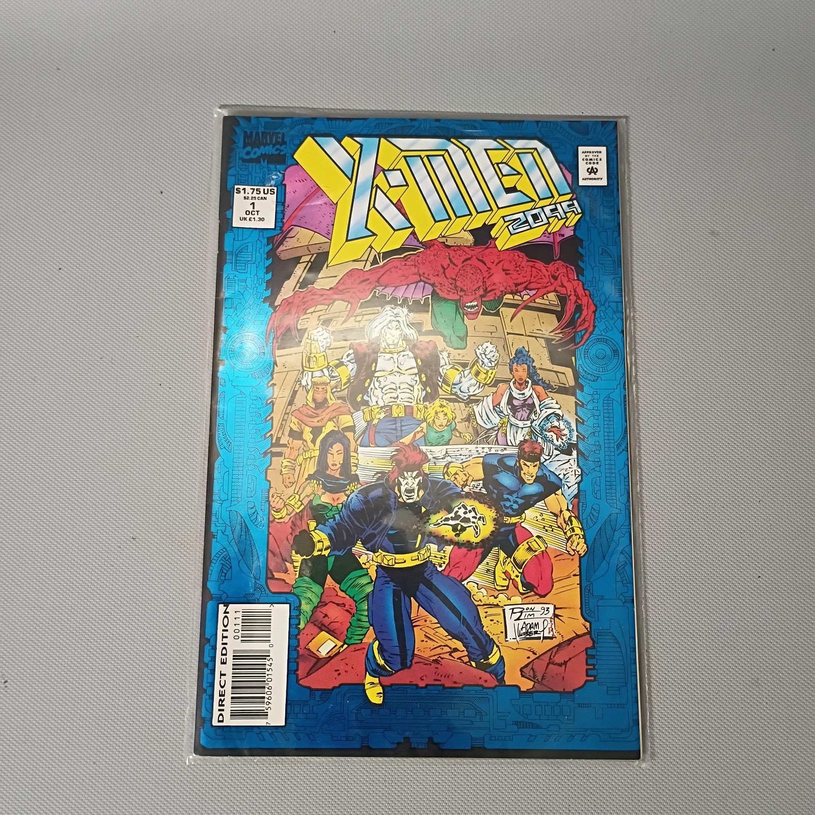 X-Men 2099 #1 Copertina Foil Blu Marvel Comics Ottobre 1993 Ron Lim