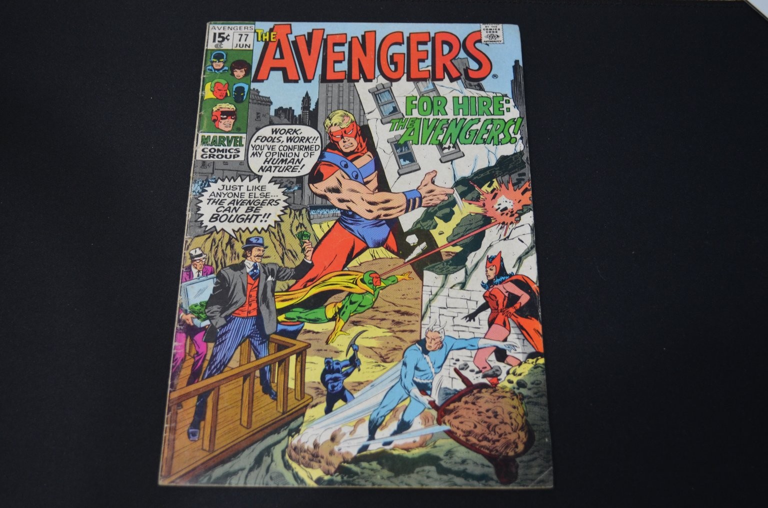The Avengers 77 Roy Thomas John Buscema Marvel Comics 1970 eroi a noleggio ottime condizioni