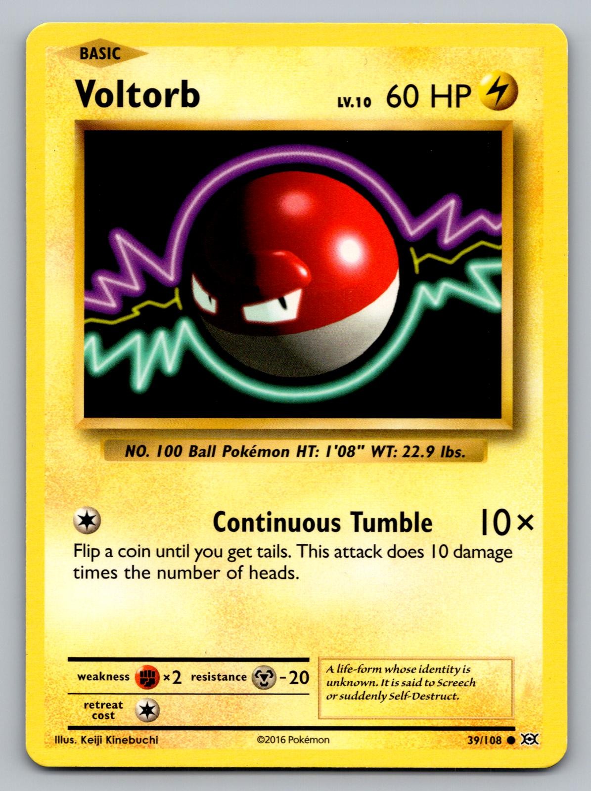 Voltorb 39/108 Evoluzioni Comuni Pokemon Giocato Moderatamente