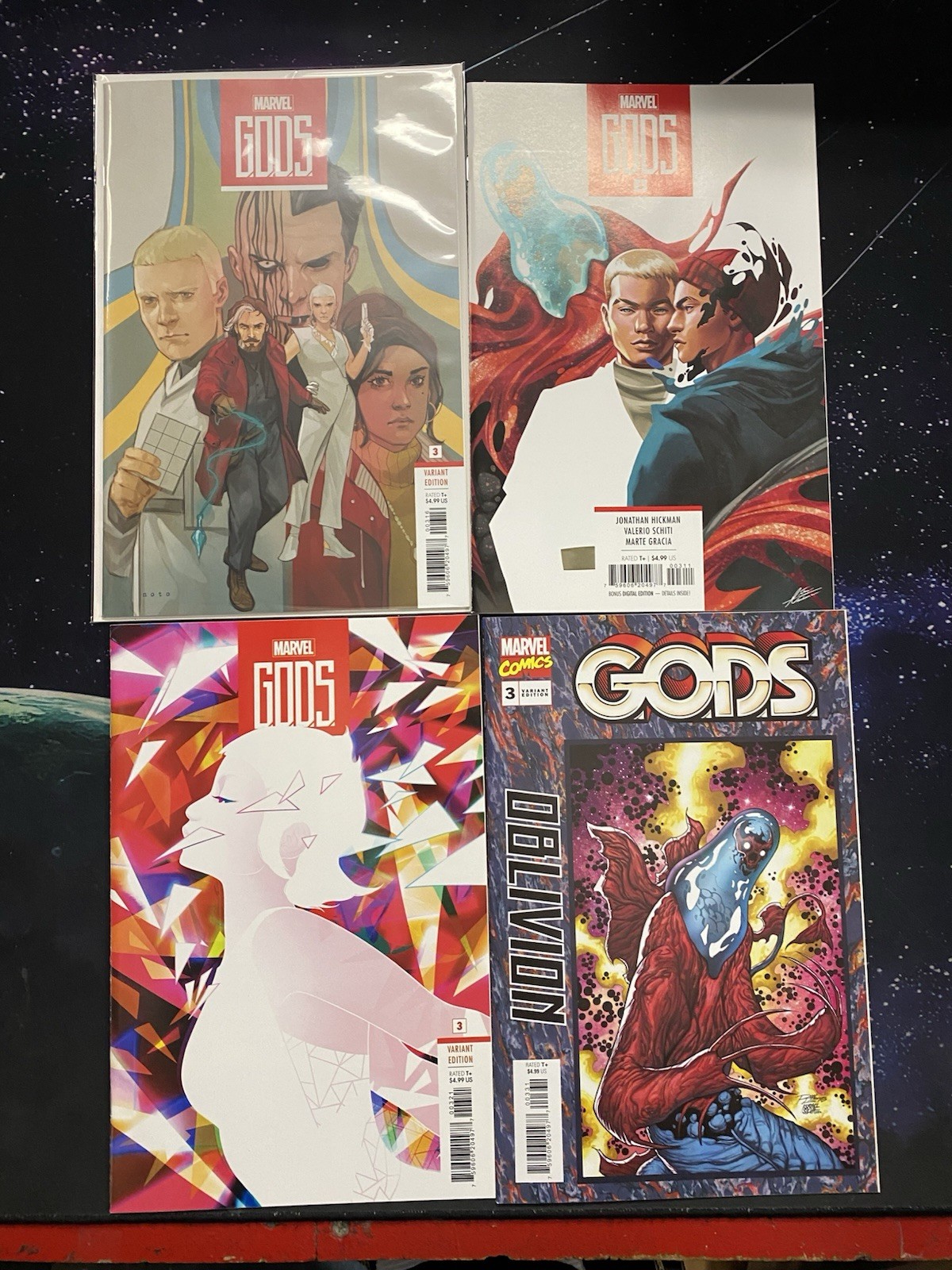 MARVEL: G.O.D.S #3 SET X4 1:25 PHIL NOTO / COSMIC HOMAGE VARIANT MARVEL COMIC Y3