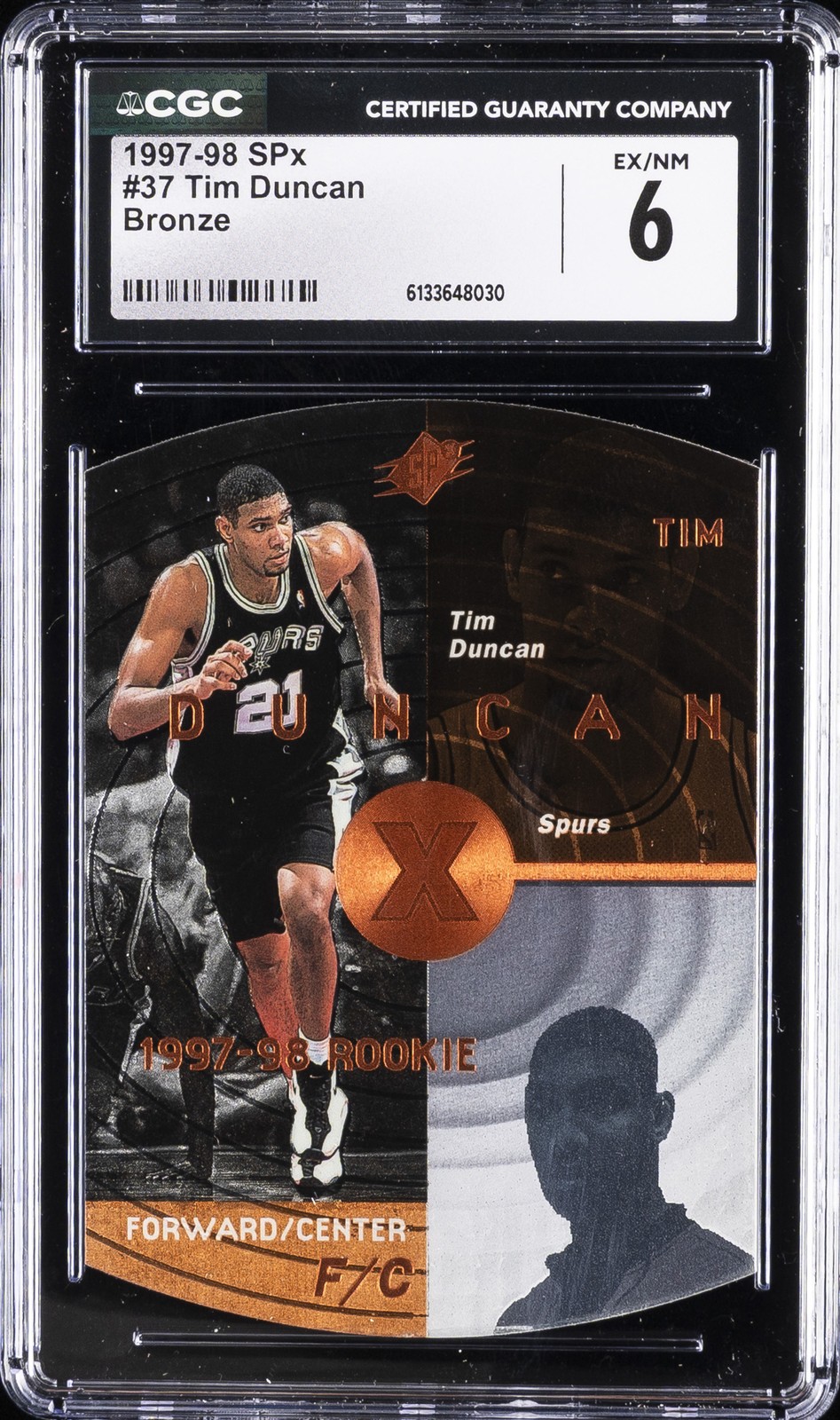 1997-98 SPX BRONZO #37 TIM DUNCAN CGC 6