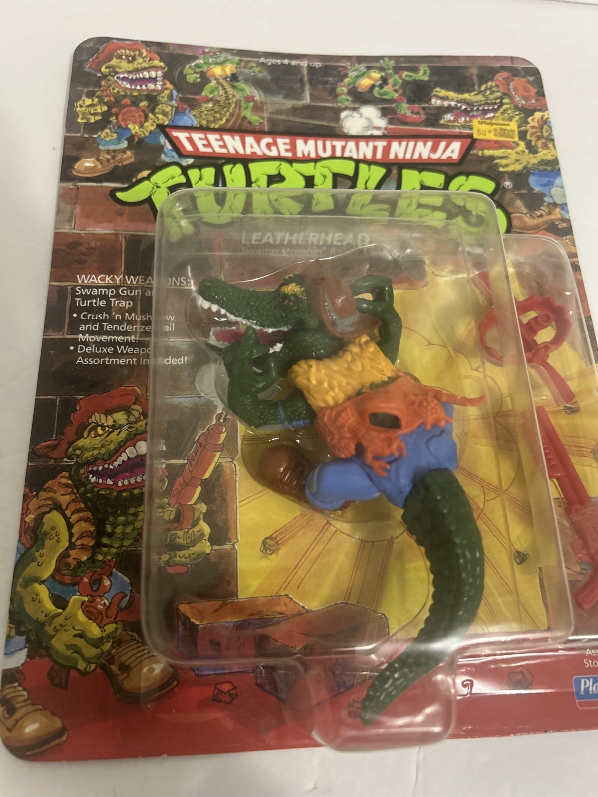 Figurina vintage Teenage Mutant Ninja Turtles Leatherhead 1989 Playmates sigillata