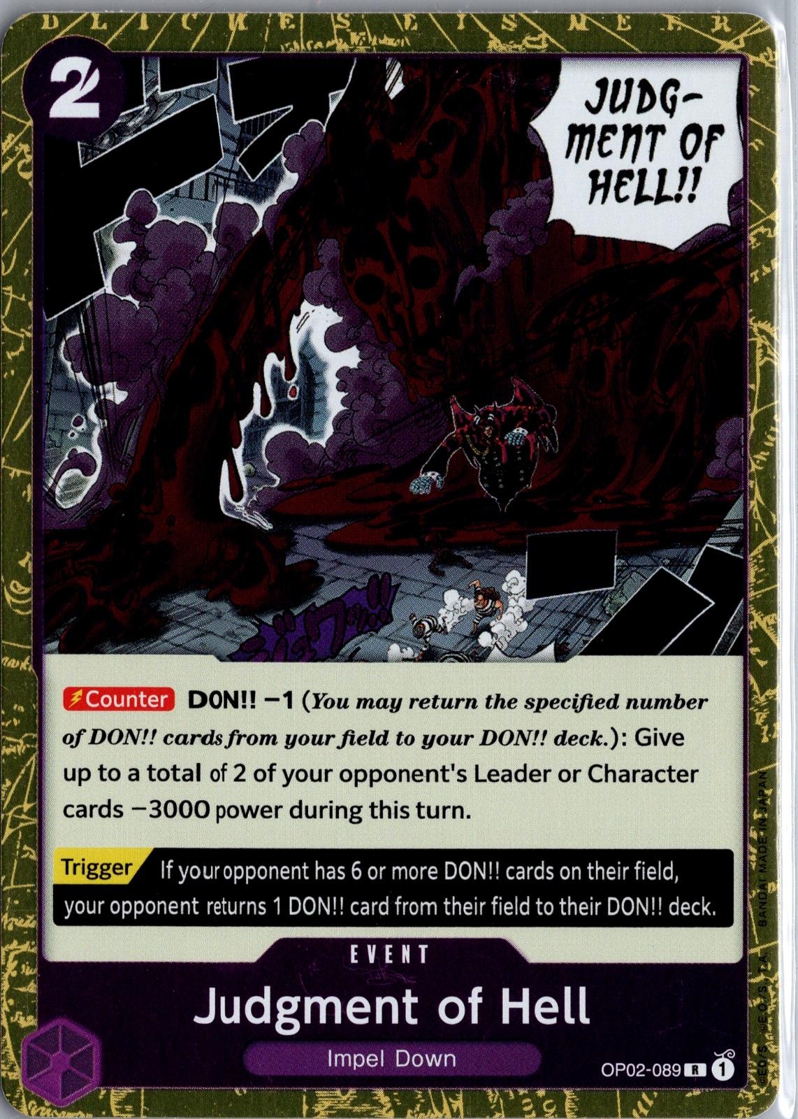Judgment of Hell OP02-089 rara Paramount War pezzo unico foil leggermente giocata