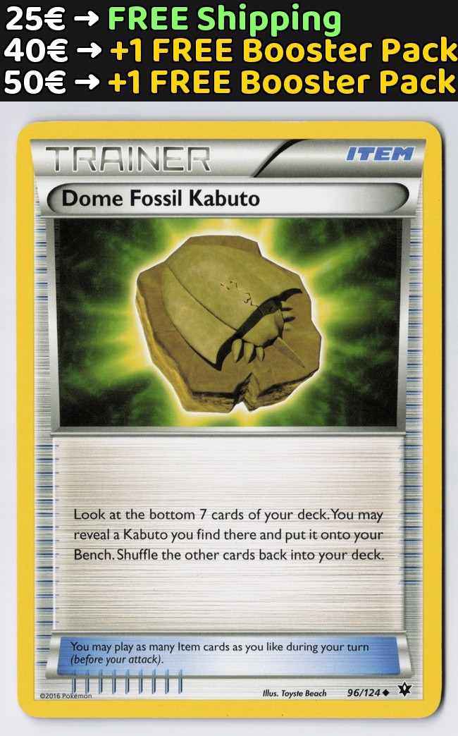Dome Fossil Kabuto - FCO #96/124 XY - Fates Collide Toyste Beach LP
