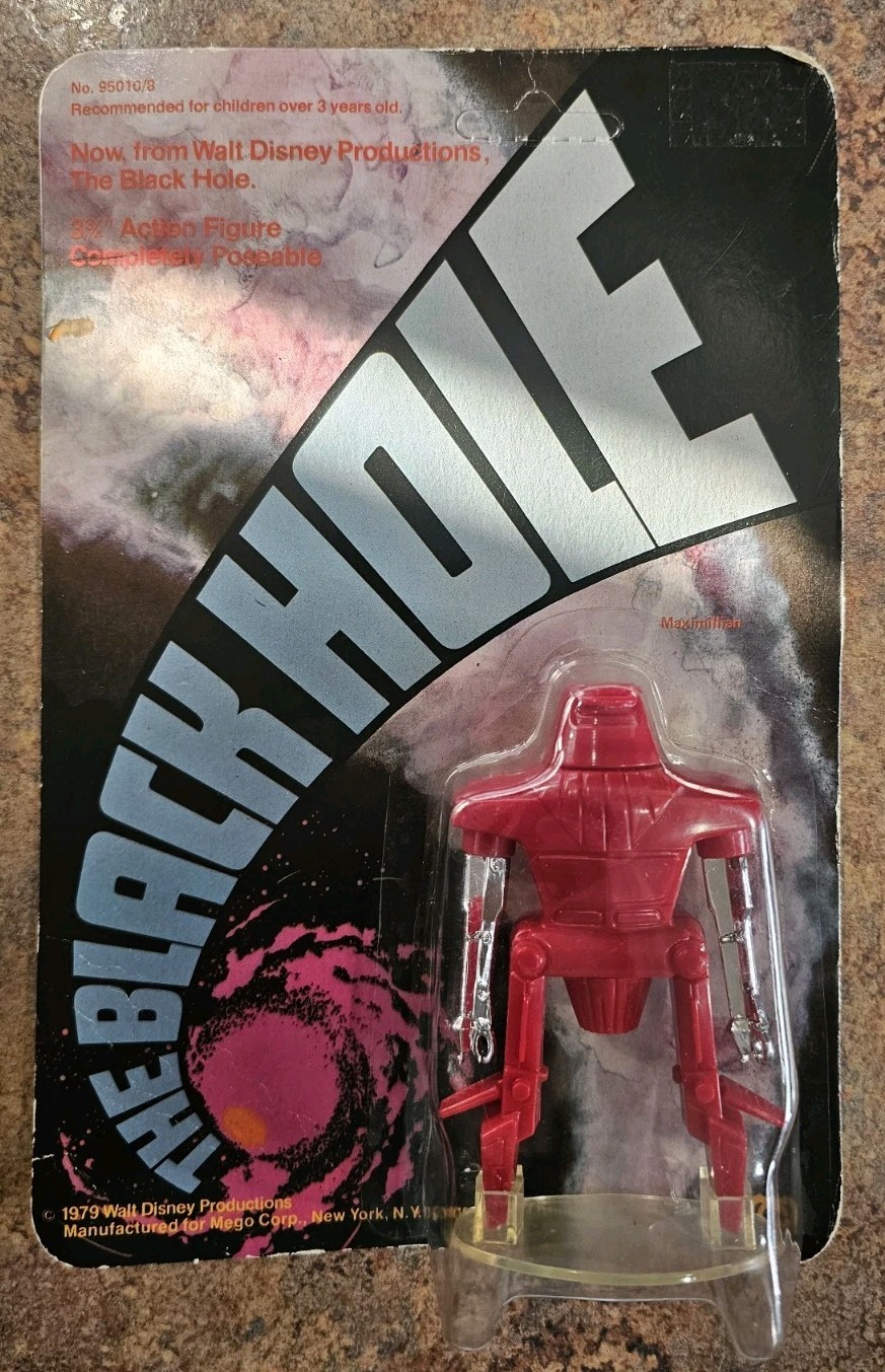 Mego IL BUCO NERO Maximillian action figure carta non perforata vintage 1979 Disney