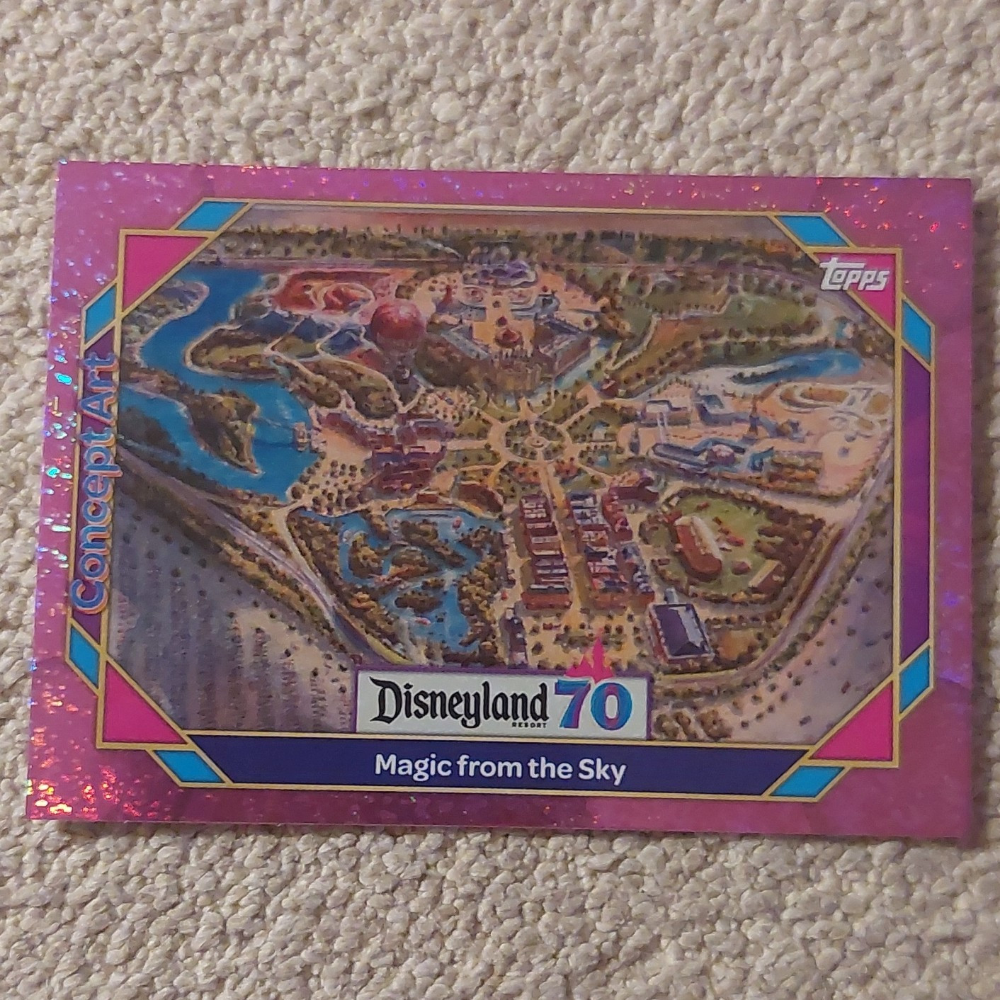 Topps 2025 Disneyland 70 Magic from the Sky #150 Concept Art Inser Pink Shimmer