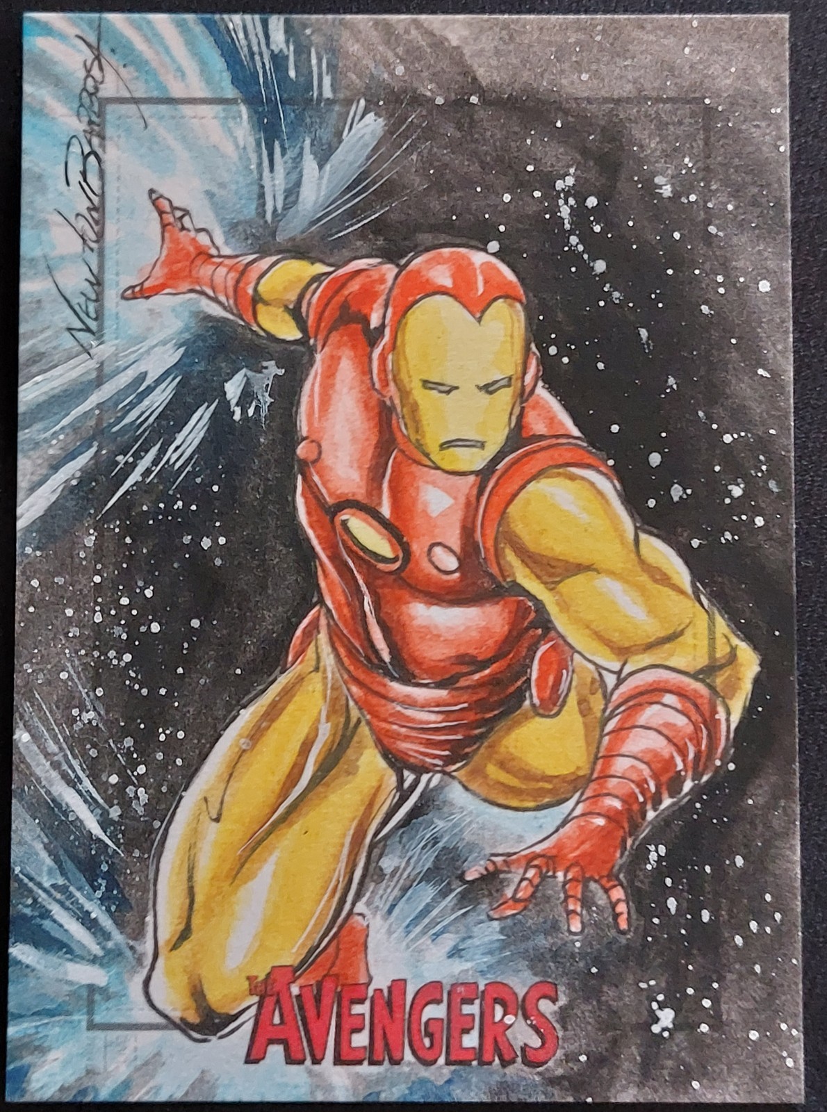2015 Marvel The Avengers Silver Age SketchaFEX sketch Newton Barbosa Iron Man