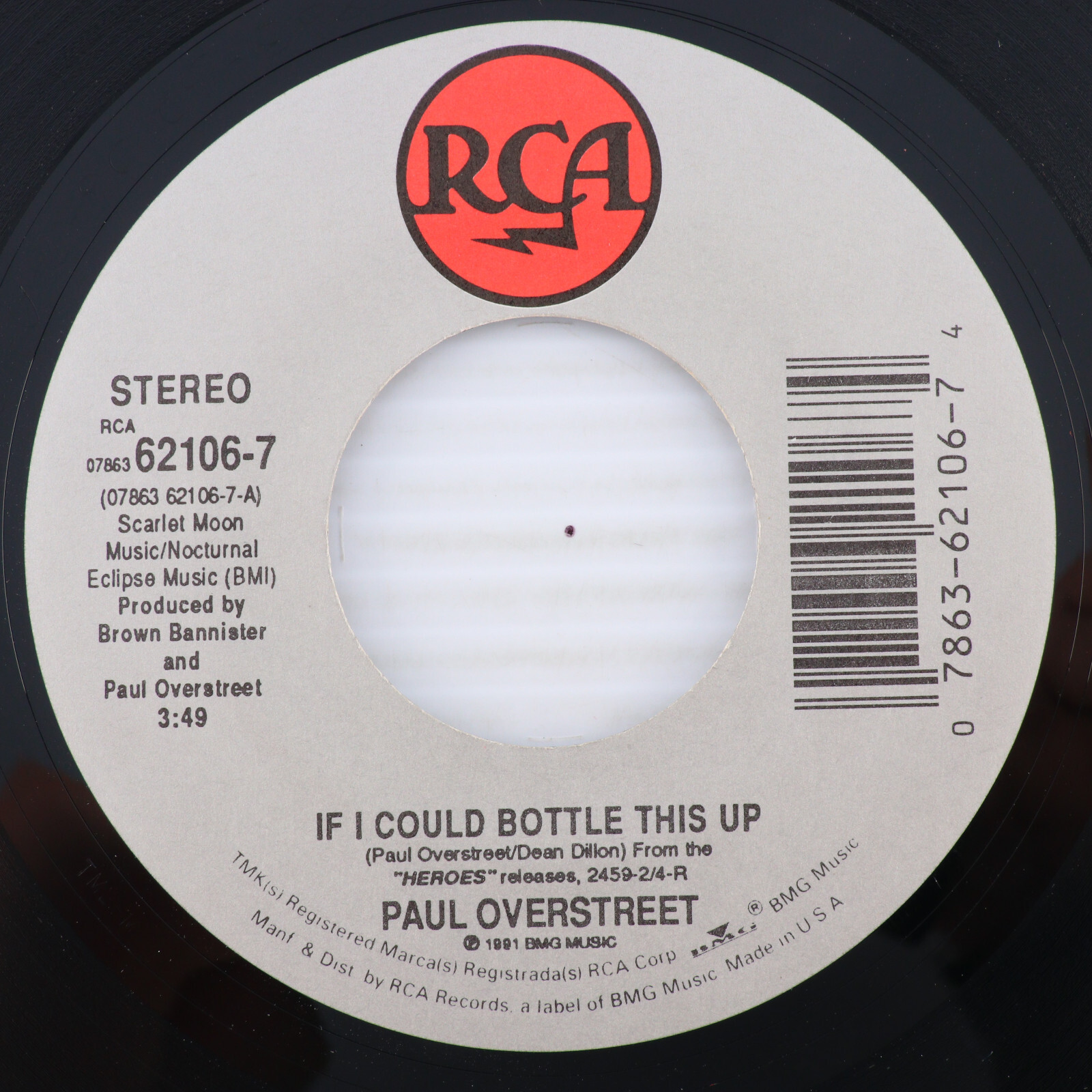 Paul Overstreet – If I Could Bottle This Up - 1991 45 rpm Single Record 62106-7