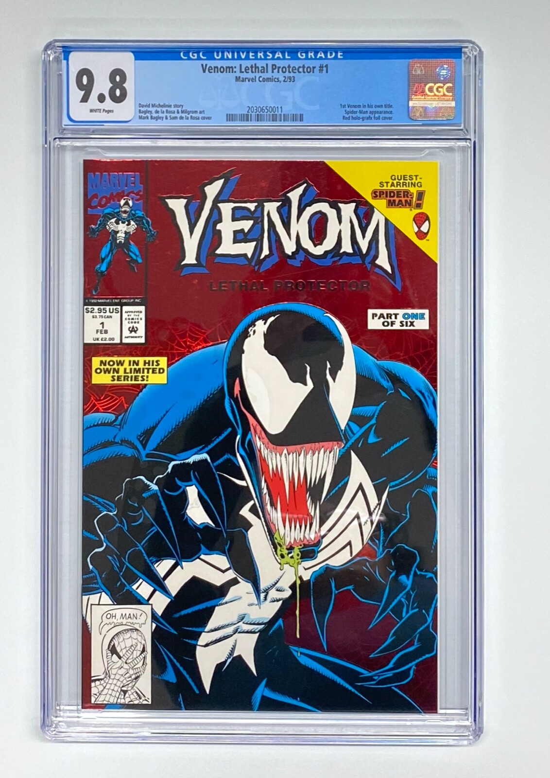 VENOM Lethal Protector #1 (1993) CGC 9.8 quasi come nuovo / come nuovo