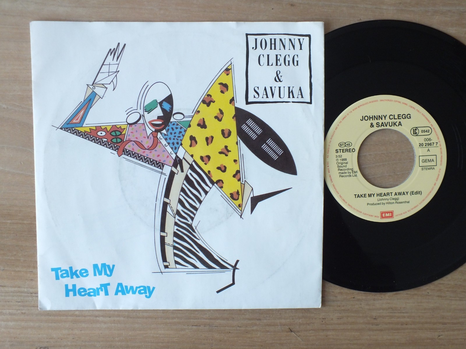 Johnny Clegg & Savuka - Take My Heart Away  7" Single  Vinyl  mint-