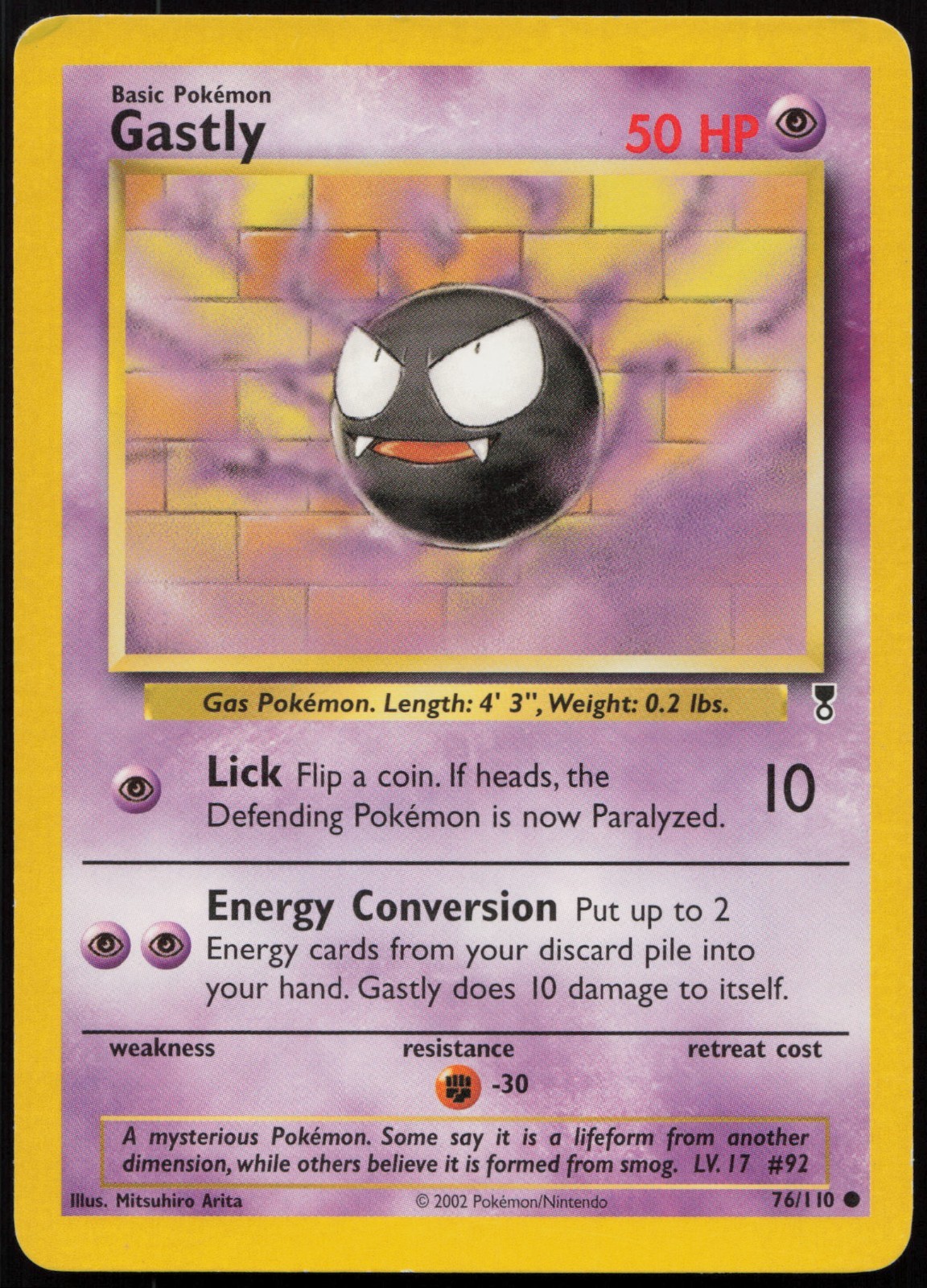 POKEMON TCG GASTLY 76/110 LIGHT PLAYED LP LEGENDARY COLLECTION COMMON ENGLISH