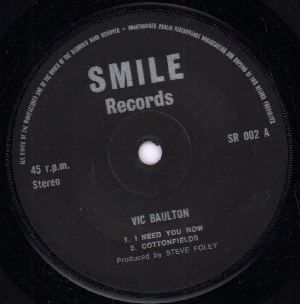 Vic Baulton I Need You Now 7" Vinyl UK Smile EP - Rilascio Obscuro Di Country