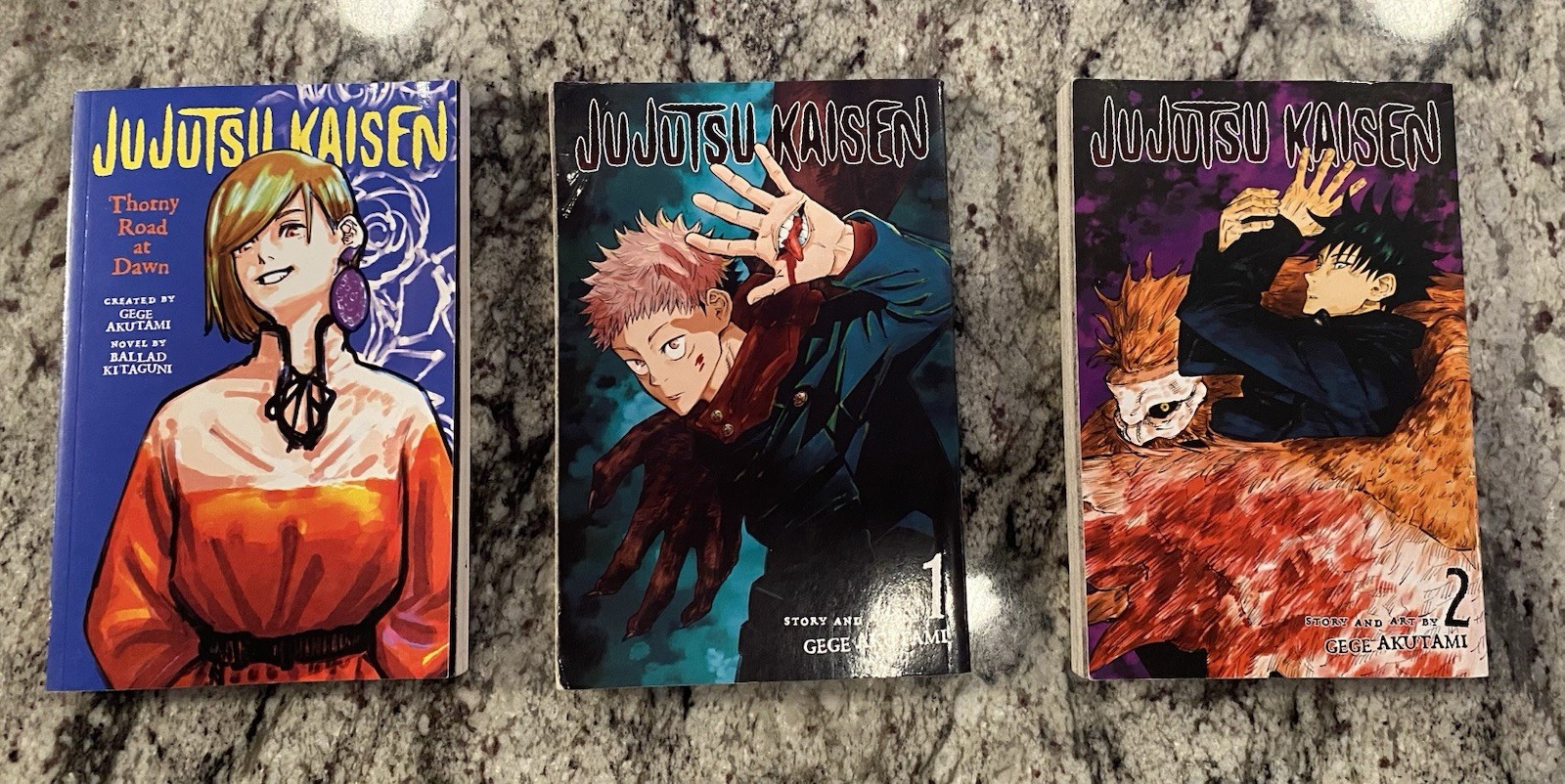 Jujutsu Kaisen lotto di 3 inglesi - manga volume 1, 2 e libro Thorny Road At Dawn!!!