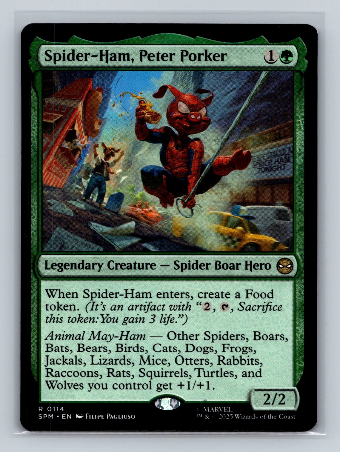 MTG Marvel's Spider-Man #114 Spider-Ham, Peter Porker raro tcg quasi nuovo (2)