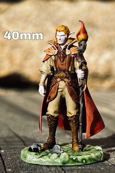 Magicien elfique, peint main, 40mm