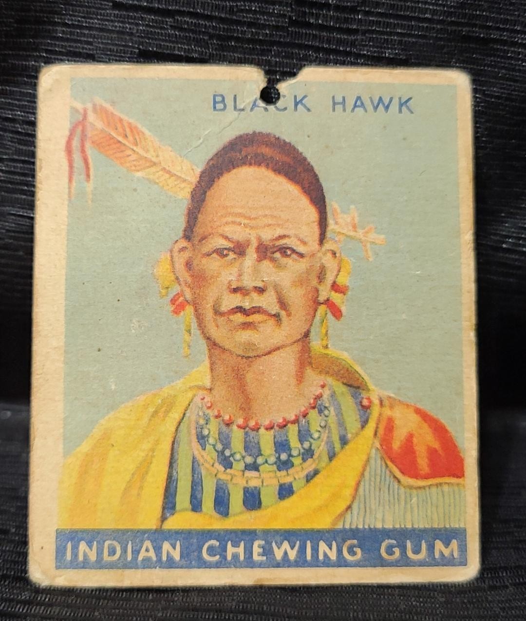 1933 Goudey Indian Chewing Gum BLACK HAWK #37 Series of 48