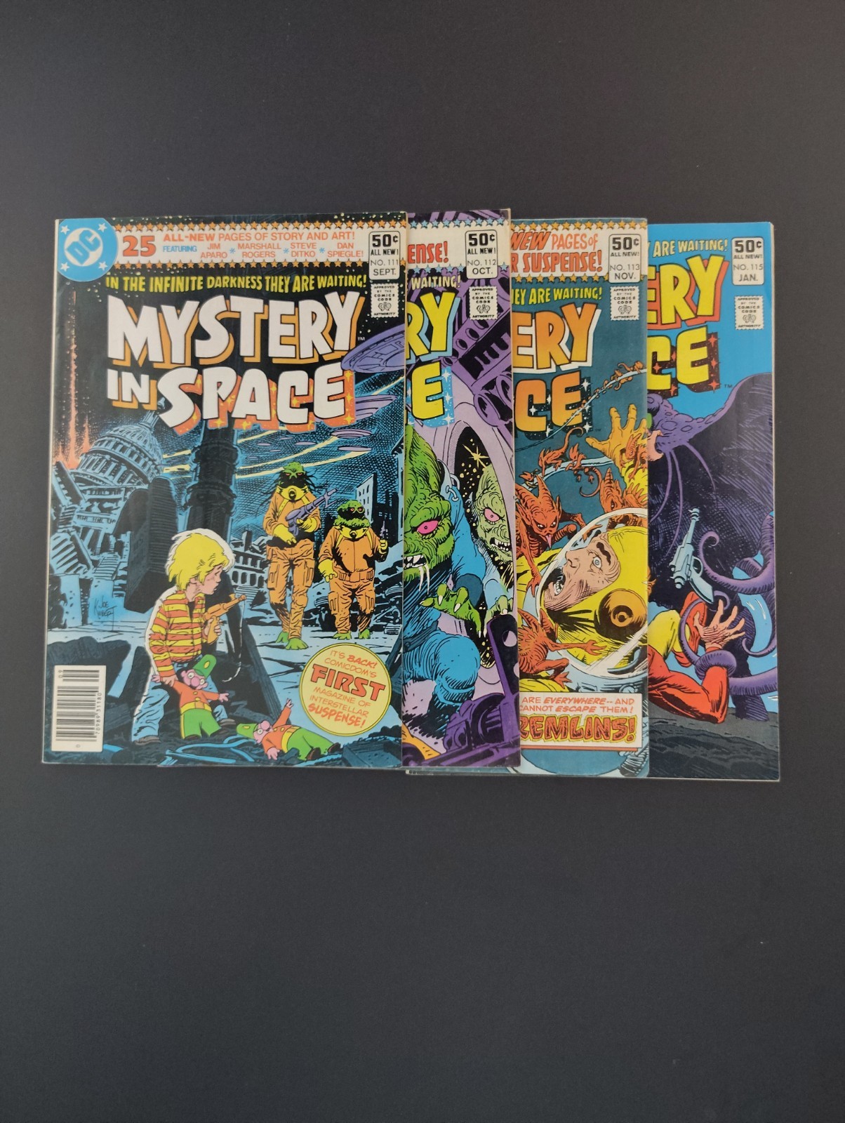 MISTERO NELLO SPAZIO 111,112,113,115AVG. VF🔥💀HORROR/1980 (B14)🧑‍🚀