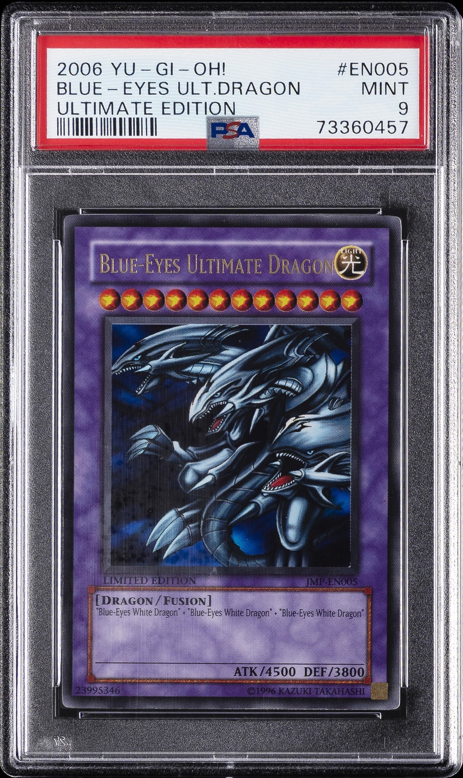 2006 YU-GI-OH! ULTIMATE EDITION #EN005 BLUE-EYES ULTIMATE DRAGON PSA 9