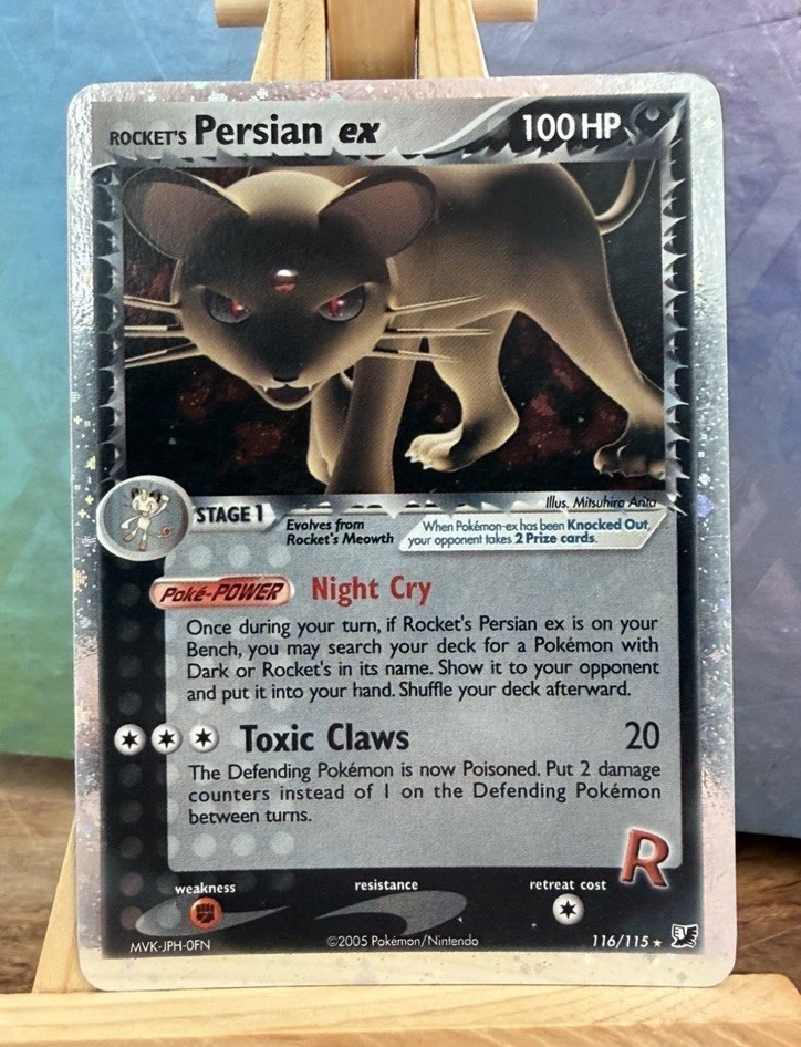 Rocket's Persian ex 116/115 Secret Rare Holo EX Team Rocket Pokemon Card 2005