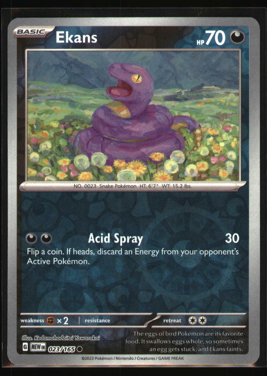 Ekans 023/165 Reverse Holo Common SV: Scarlet & Violet 151 NM Pokemon TCG