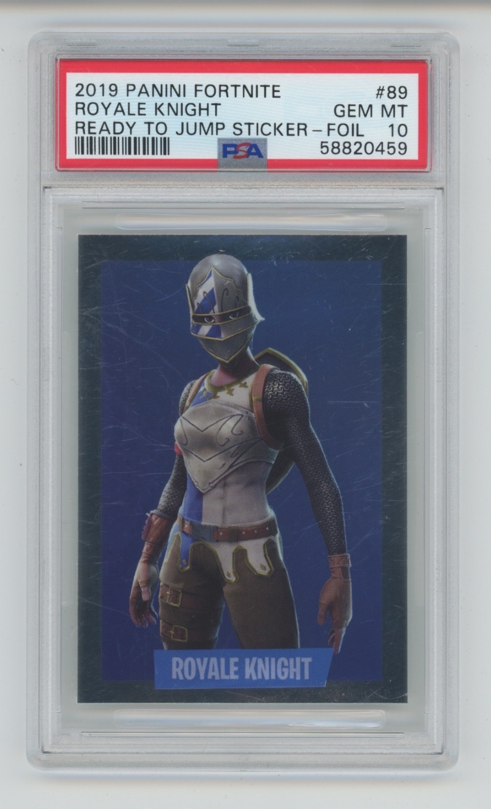 ROYALE KNIGHT 2019 PANINI FORTNITE #89 READY TO JUMP STICKER FOIL PSA 10 POP 1