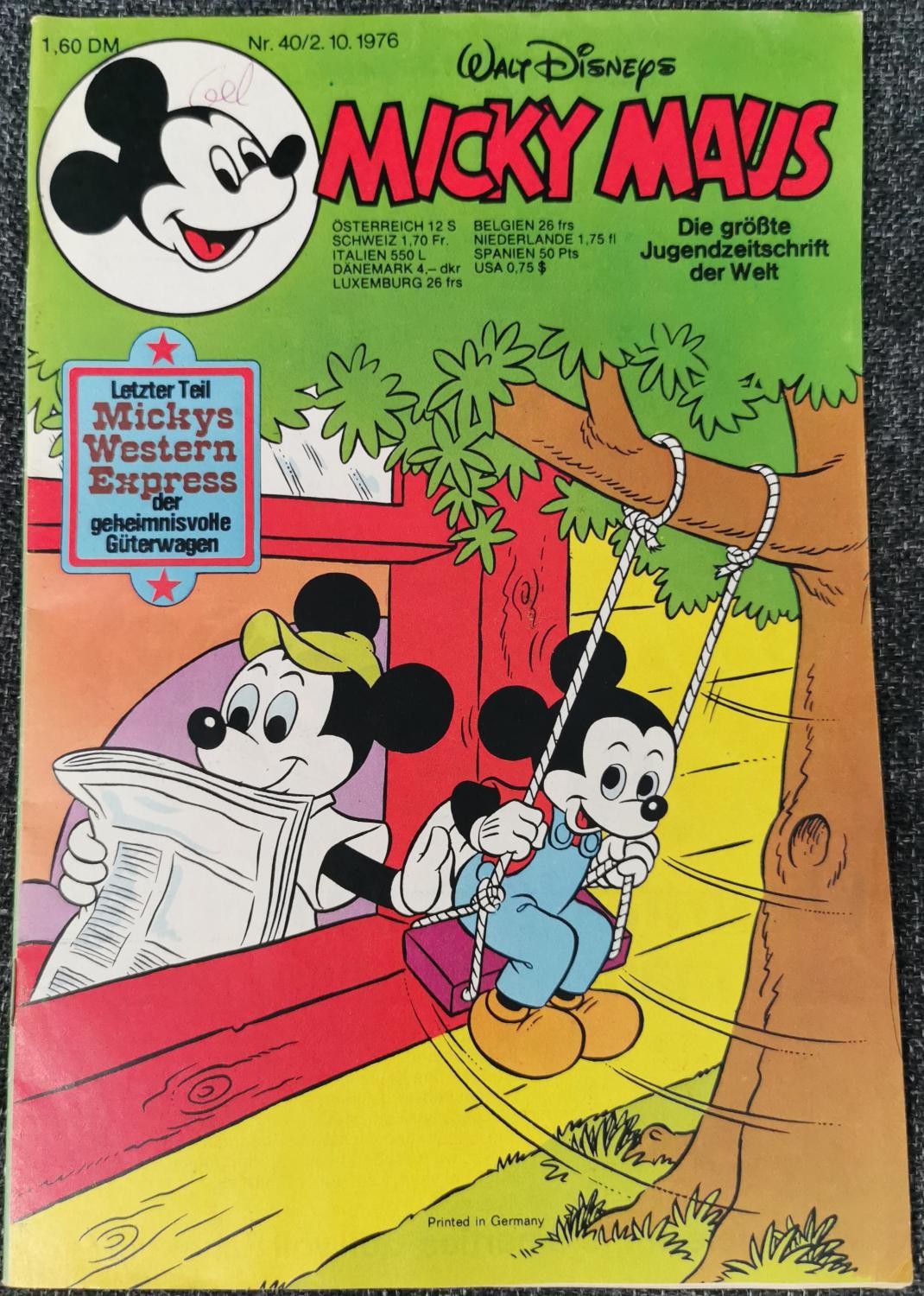 Libretto Topolino 40 - 2.10.1976 Walt Disney Westernexpress carro merci