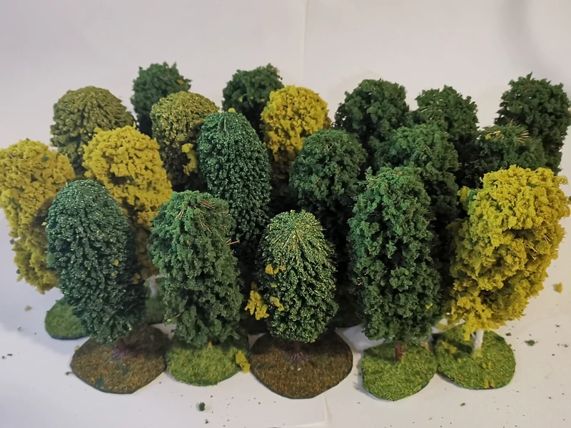19 arbres miniatures soclés – forêt décors wargame Warhammer LOTR 28 mm