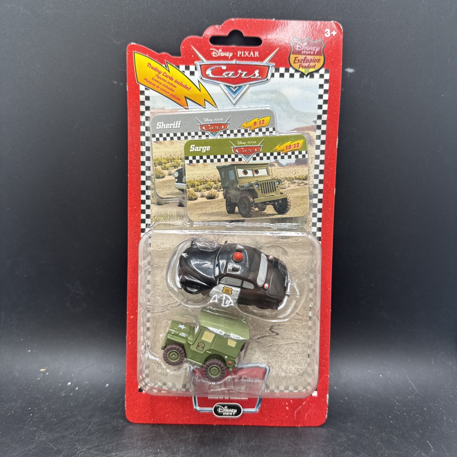 Disney Pixar Cars Disney Store Exclusive Sheriff Sarge 2 Pack Sealed Cards