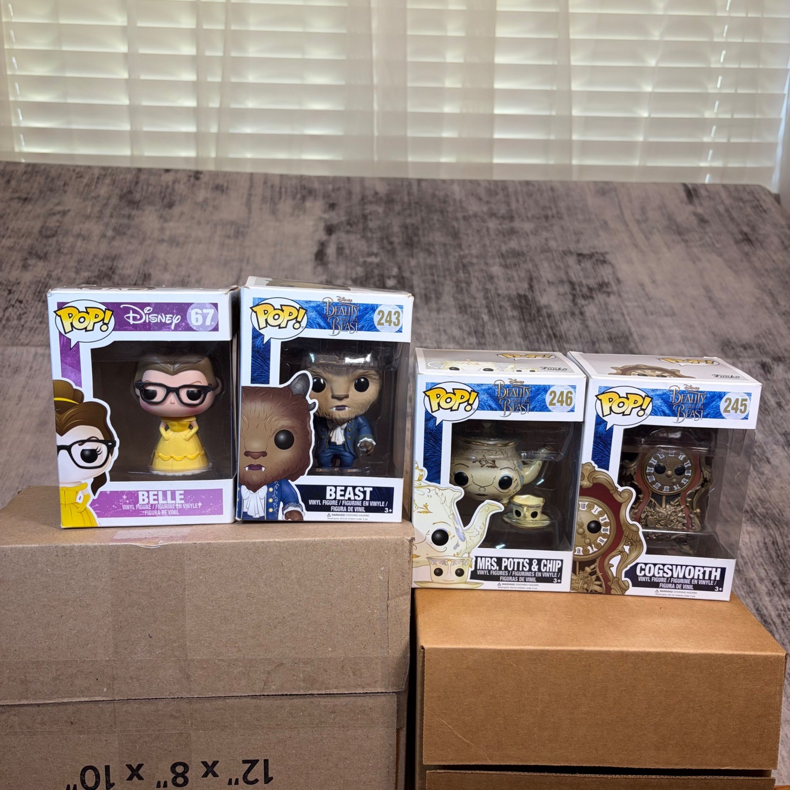 Funko Pop Disney Beauty and the Beast Belle 67 Beast 243 Mrs Potts 246 Cogsworth