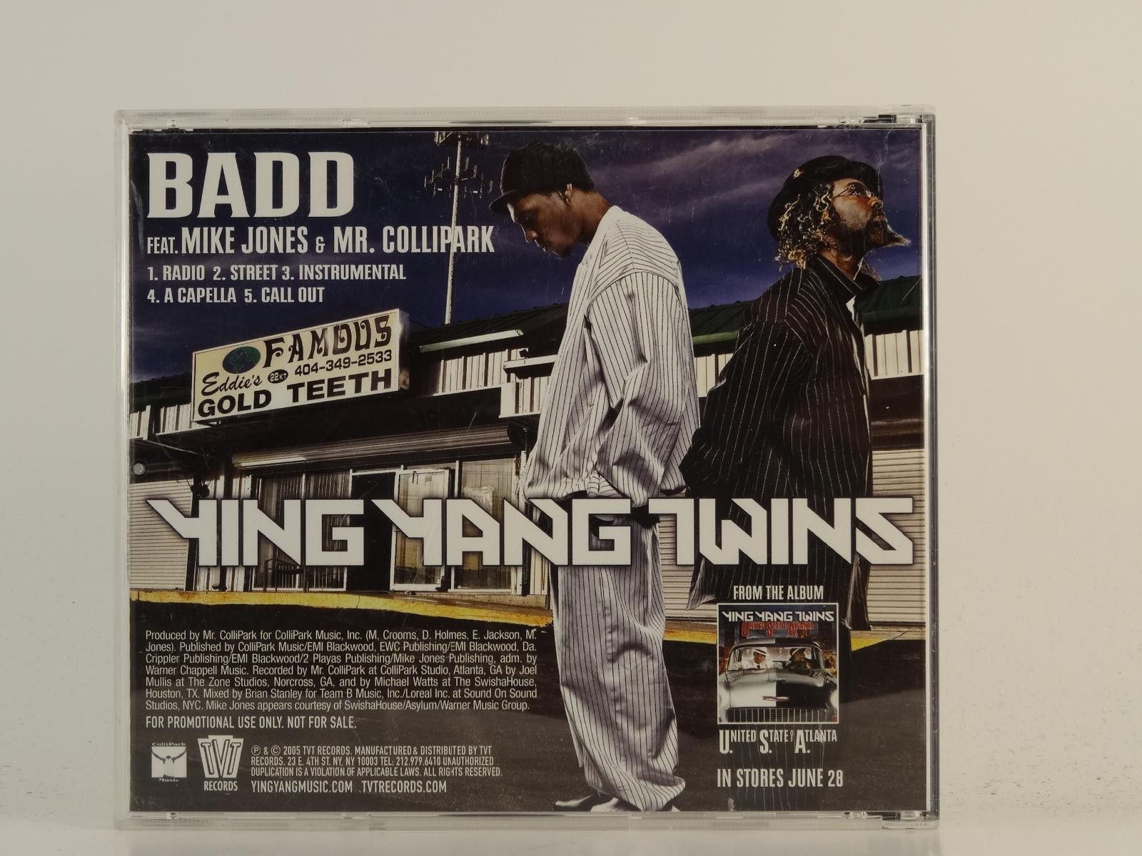 YING YANG TWINS FT MIKE JONES AND MR. COLLIPARK BADD (H1) 5 Track Promo CD Singl