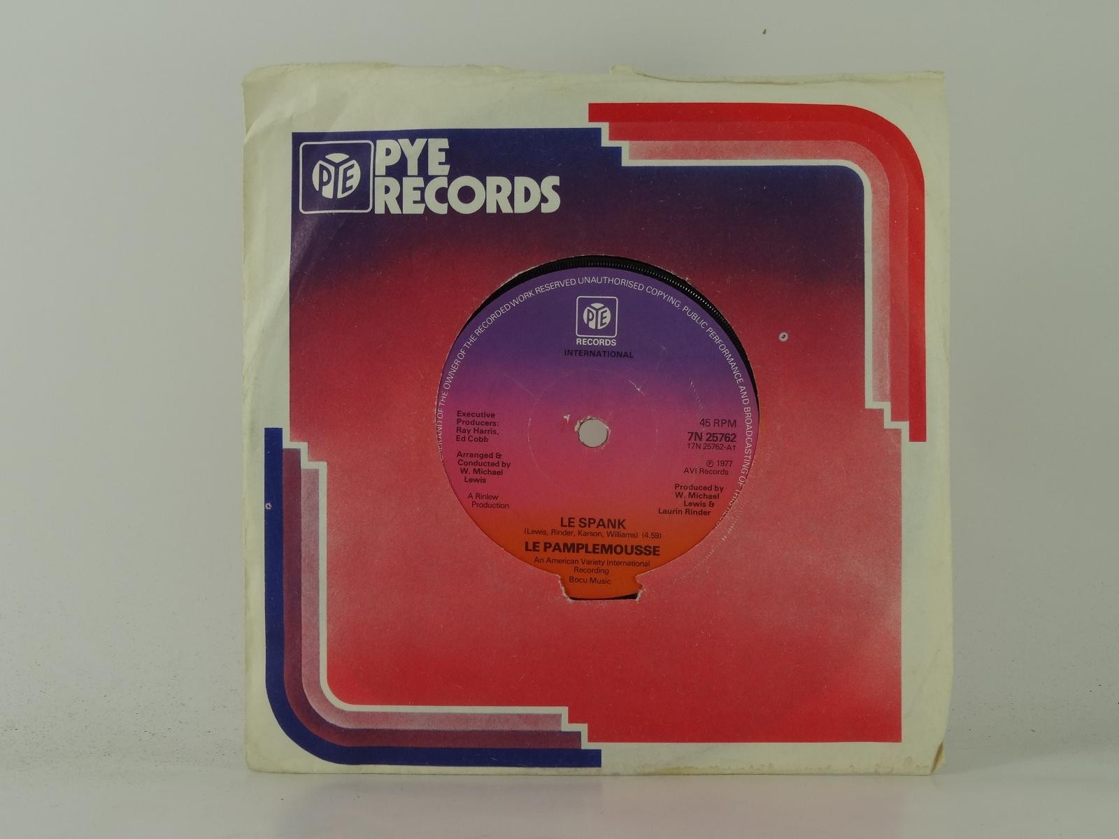 LE PAMPLEMOUSSE LE SPANK (47) 2 Track 7" Single plus Company Sleeve PYE RECORDS