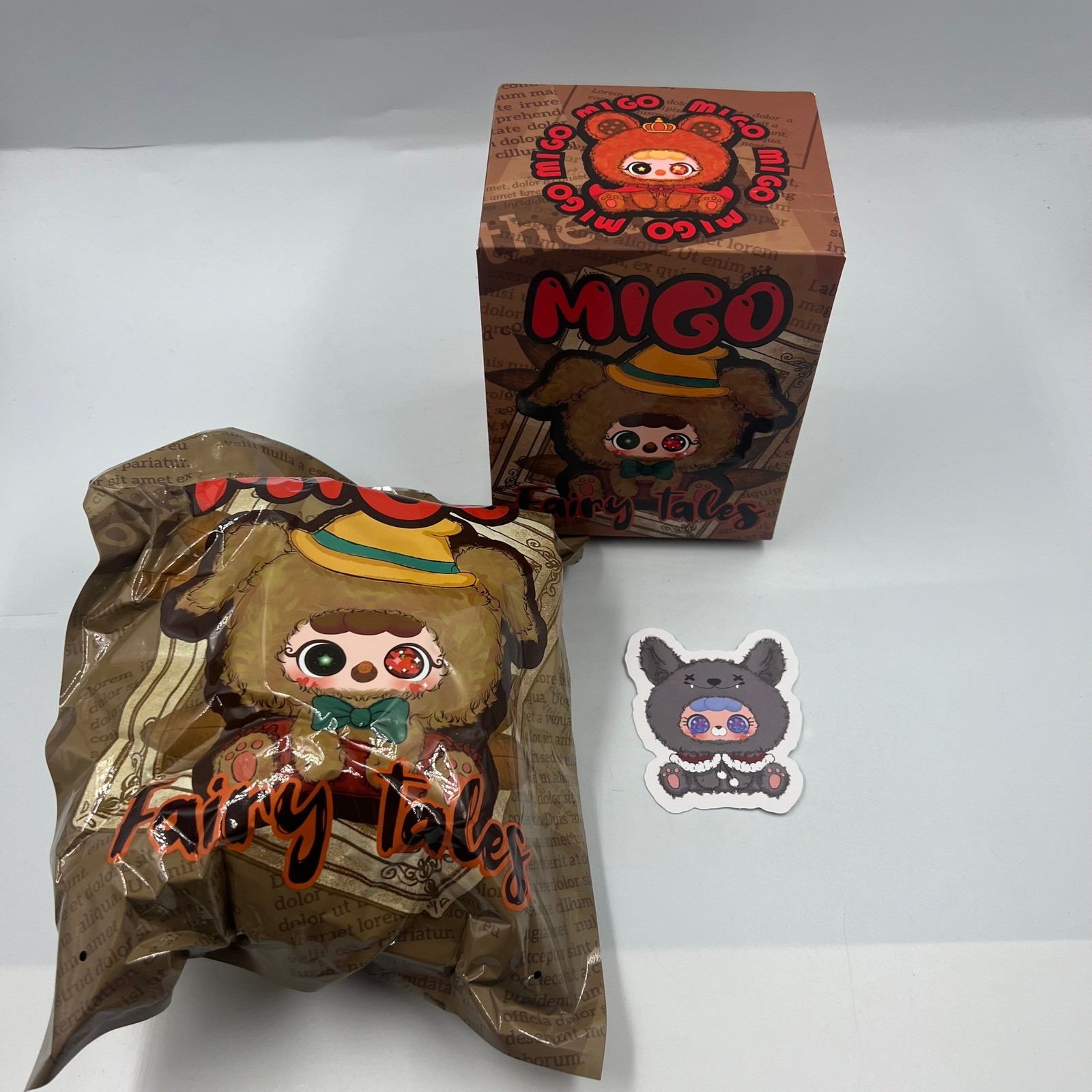 Ciondolo peluche MIGO fiabe materne nonna lupo scatola cieca fantasma felice